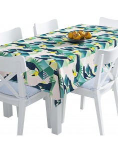 Tischdecke Abwaschbar Tischtuch Gartentischdecke Fleckschutz Wasserabweisend Tafeldecke - Tukane Vögel