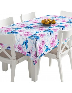Tischdecke Abwaschbar Tischtuch Gartentischdecke Fleckschutz Wasserabweisend Tafeldecke - Orchidee und Kolibri