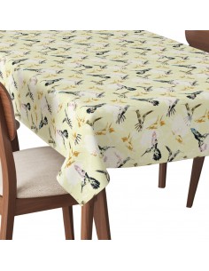 Tischdecke Abwaschbar Tischtuch Gartentischdecke Fleckschutz Wasserabweisend Tafeldecke - Aquarellkolibri 2