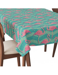 Tischdecke Abwaschbar Tischtuch Gartentischdecke Fleckschutz Wasserabweisend Tafeldecke - Flamingo