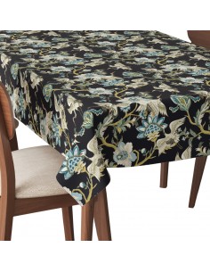 Tischdecke Abwaschbar Tischtuch Gartentischdecke Fleckschutz Wasserabweisend Tafeldecke - Kranich und Blumen