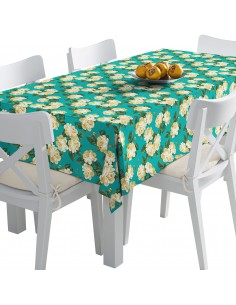 Tischdecke Abwaschbar Tischtuch Gartentischdecke Fleckschutz Wasserabweisend Tafeldecke - Rosen 2