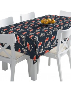 Tischdecke Abwaschbar Tischtuch Gartentischdecke Fleckschutz Wasserabweisend Tafeldecke - Koi-Karpfen 4