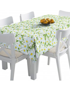 Tischdecke Abwaschbar Tischtuch Gartentischdecke Fleckschutz Wasserabweisend Tafeldecke - Kamillenblüten