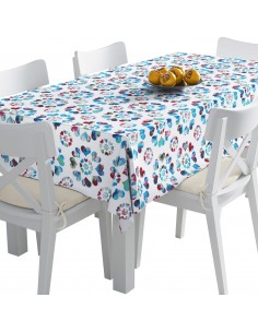 Tischdecke Abwaschbar Tischtuch Gartentischdecke Fleckschutz Wasserabweisend Tafeldecke - Herzen Blumen Abstraktion