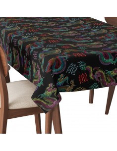 Tischdecke Abwaschbar Tischtuch Gartentischdecke Fleckschutz Wasserabweisend Tafeldecke - klassische chinesische drachen