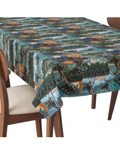 Tischdecke Abwaschbar Tischtuch Gartentischdecke Fleckschutz Wasserabweisend Tafeldecke - Adventure