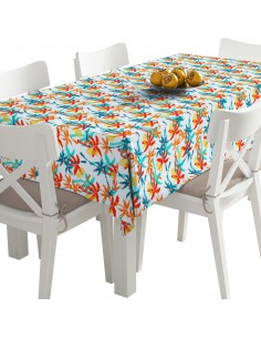 Tischdecke Abwaschbar Tischtuch Gartentischdecke Fleckschutz Wasserabweisend Tafeldecke - Palmen Ananas