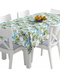 Tischdecke Abwaschbar Tischtuch Gartentischdecke Fleckschutz Wasserabweisend Tafeldecke - geometrisch Palmen
