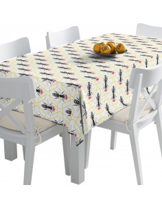 Tischdecke Abwaschbar Tischtuch Gartentischdecke Fleckschutz Wasserabweisend Tafeldecke - Königin der Bienen