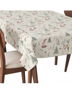 Tischdecke Abwaschbar Tischtuch Gartentischdecke Fleckschutz Wasserabweisend Tafeldecke - Tiere aus dem Wald