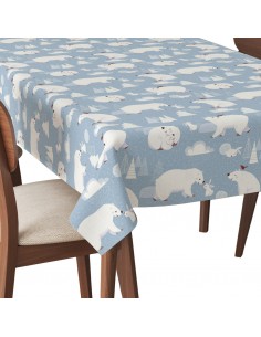 Tischdecke Abwaschbar Tischtuch Gartentischdecke Fleckschutz Wasserabweisend Tafeldecke - Ein Eisbär