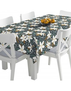 Tischdecke Abwaschbar Tischtuch Gartentischdecke Fleckschutz Wasserabweisend Tafeldecke - Winterblumen