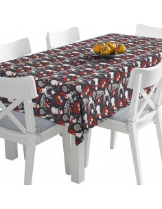 Tischdecke Abwaschbar Tischtuch Gartentischdecke Fleckschutz Wasserabweisend Tafeldecke - Winter Weihnachten Schlitten