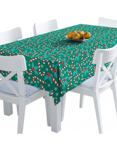 Tischdecke Abwaschbar Tischtuch Gartentischdecke Fleckschutz Wasserabweisend Tafeldecke - Weihnachtslutscher