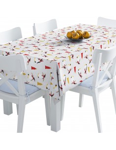 Tischdecke Abwaschbar Tischtuch Gartentischdecke Fleckschutz Wasserabweisend Tafeldecke - Pinguine Weihnachtsbäume