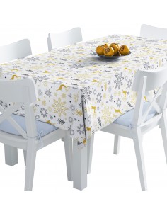 Tischdecke Abwaschbar Tischtuch Gartentischdecke Fleckschutz Wasserabweisend Tafeldecke - Weihnachtsschneeflocken