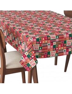 Tischdecke Abwaschbar Tischtuch Gartentischdecke Fleckschutz Wasserabweisend Tafeldecke - Weihnachtsmuster 2