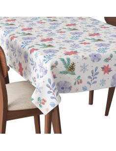 Tischdecke Abwaschbar Tischtuch Gartentischdecke Fleckschutz Wasserabweisend Tafeldecke - Winterblumen Tannenzapfen