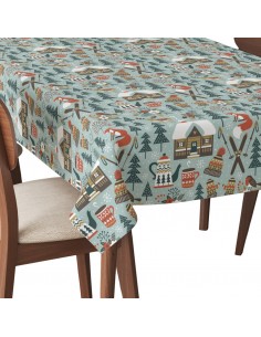 Tischdecke Abwaschbar Tischtuch Gartentischdecke Fleckschutz Wasserabweisend Tafeldecke - Winter im Wald