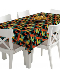 Tischdecke Abwaschbar Tischtuch Gartentischdecke Fleckschutz Wasserabweisend Tafeldecke - Abstraktion Bunt