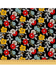 OUTDOOR DEKOSTOFFE OXFORD - Motiv  bunte Stiefmütterchen I DR042