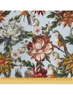 OUTDOOR DEKOSTOFFE OXFORD - Motiv Herbst Astern  I DR071