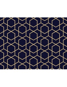 OUTDOOR DEKOSTOFFE OXFORD - Motiv geometrisches Muster - goldene Linien I DR078