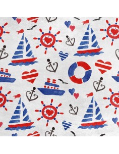 Royal Samt Stoff Polyester Zum Nähen - Motiv nautisch