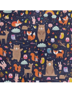 Royal Samt Stoff Polyester Zum Nähen - Motiv wilde Tiere