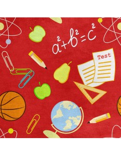 Royal Samt Stoff Polyester Zum Nähen - Motiv Schule