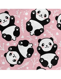 Royal Samt Stoff Polyester Zum Nähen - Motiv Panda 2