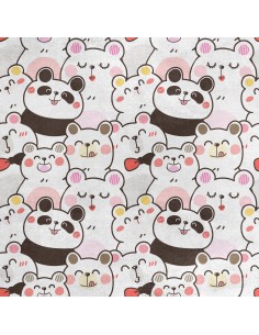 Royal Samt Stoff Polyester Zum Nähen - Motiv Pandas Bären