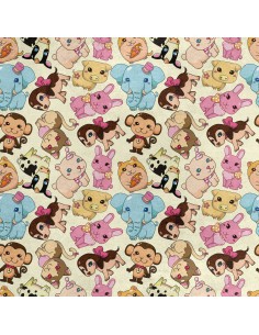 Royal Samt Stoff Polyester Zum Nähen - Motiv schöne Tiere