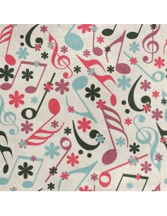 Royal Samt Stoff Polyester Zum Nähen - Motiv Musiknoten