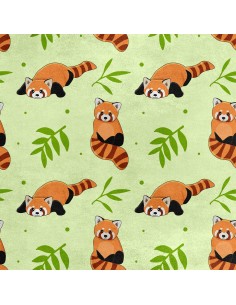 Royal Samt Stoff Polyester Zum Nähen - Motiv roter Panda