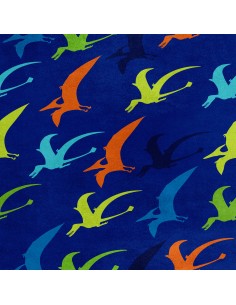 Royal Samt Stoff Polyester Zum Nähen - Motiv Pterodaktylus