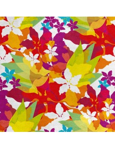 Royal Samt Stoff Polyester Zum Nähen - Motiv aquarell Blumen Blätter