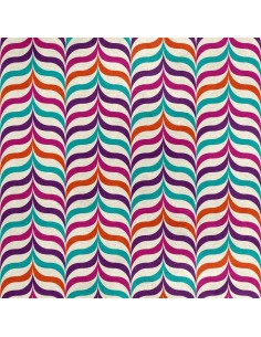 Royal Samt Stoff Polyester Zum Nähen - Motiv bunte abstraktion