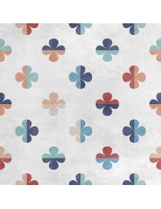 Royal Samt Stoff Polyester Zum Nähen - Motiv bunte Kleeblätter