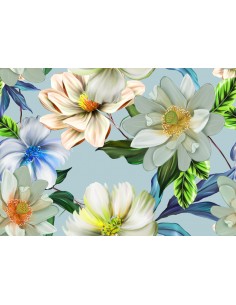 OUTDOOR DEKOSTOFFE OXFORD - Motiv blühende Blumen I DR122