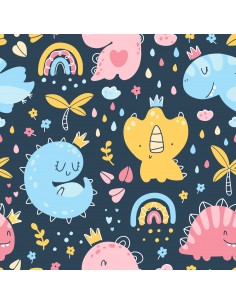 OUTDOOR DEKOSTOFFE OXFORD - Motiv bunte Monster I DR147