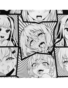 Royal Samt Stoff Polyester Zum Nähen - Motiv Ahegao Manga