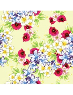 OUTDOOR DEKOSTOFFE OXFORD - Motiv Mohn und Vergissmeinnicht I DR177