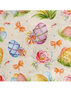 Royal Samt Stoff Polyester Zum Nähen - Motiv Ostereier