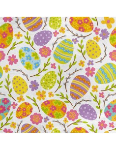 Royal Samt Stoff Polyester Zum Nähen - Motiv bemalte Eier