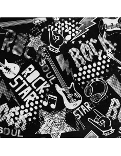 Royal Samt Stoff Polyester Zum Nähen - Motiv Rockstar