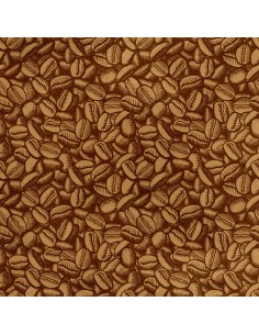 Royal Samt Stoff Polyester Zum Nähen - Motiv Kaffeebohnen