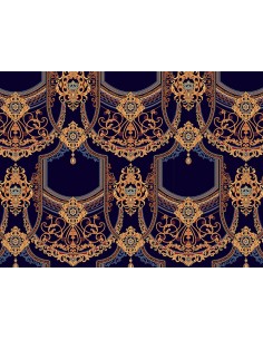 OUTDOOR DEKOSTOFFE OXFORD - Motiv goldene Verzierung I DR186