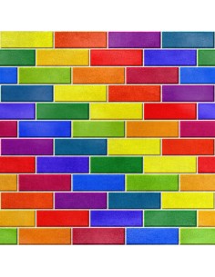 Royal Samt Stoff Polyester Zum Nähen - Motiv Regenbogen-Ziegel